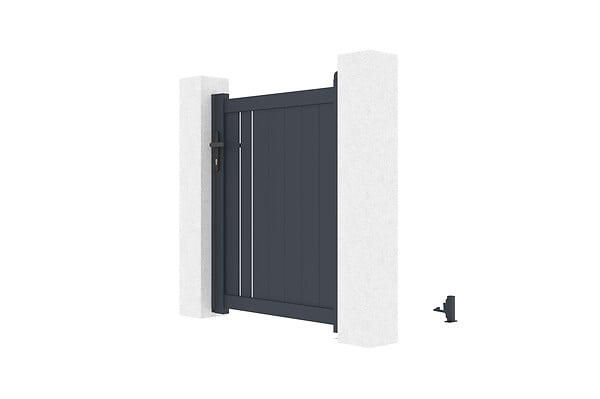 CASANOOV - Casanoov Portillon 1m GIONA H.120  cm aluminium gris - large