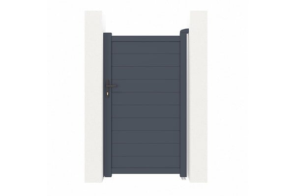 CASANOOV - Casanoov Portillon 1m EIGER H.180 cm + 2 poteaux en aluminium gris ELDA - large