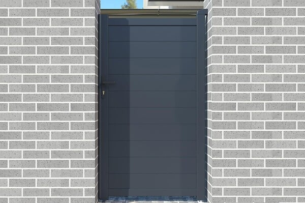 CASANOOV - Casanoov Portillon 1m EIGER H.180 cm + 2 poteaux en aluminium gris ELDA - large