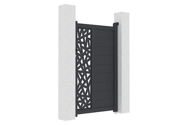 CASANOOV - Casanoov Portillon 1m RUIVO H.160  cm + 2 Poteaux H.190  cm aluminium gris - large