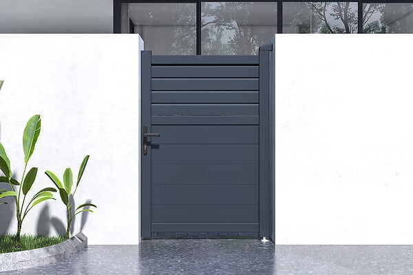 CASANOOV - Casanoov Portillon ajustable en largeur 1m CARPATIA H.140  cm alu gris - large