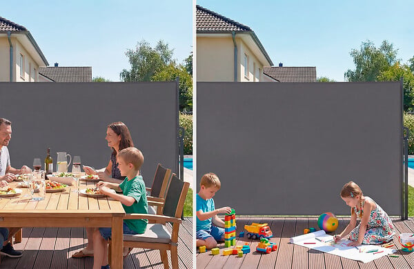 CASANOOV - Casanoov Paravent extérieur rétractable PILAT 5x1,8 m gris anthracite - large