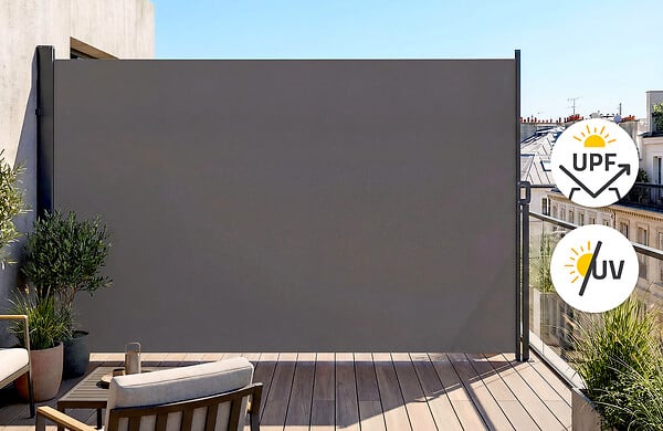 CASANOOV - Casanoov Paravent extérieur rétractable PILAT 5x1,8 m gris anthracite - large