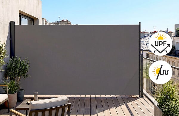 CASANOOV - Casanoov Paravent extérieur rétractable PILAT 5x1,6 m gris anthracite - large