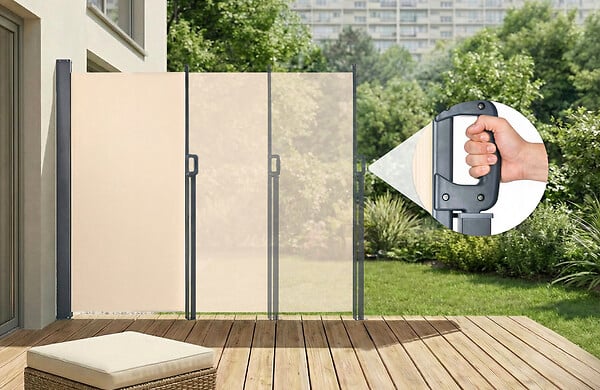 CASANOOV - Casanoov Paravent extérieur rétractable PILAT 3x1,6 m beige - large