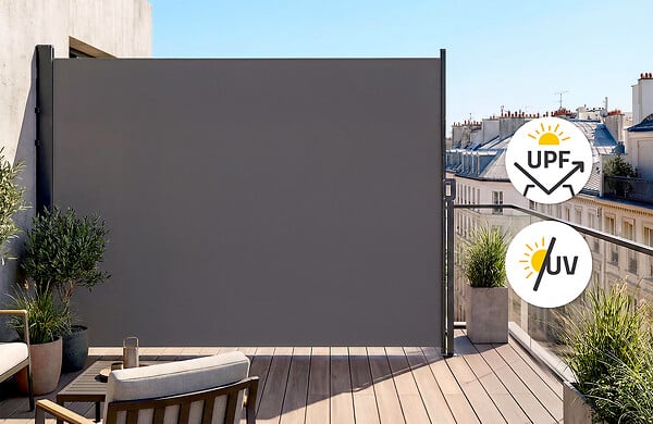 CASANOOV - Casanoov Paravent extérieur rétractable PILAT 3x1,8 m gris anthracite - large