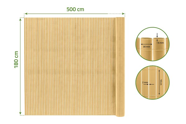 CASANOOV - Casanoov Canisse PVC VISO L.5 m x H.1,8m Beige - large