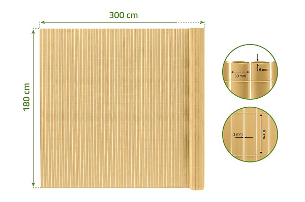 CASANOOV - Casanoov Canisse PVC VISO L.3 m x H.1,8m Beige - large