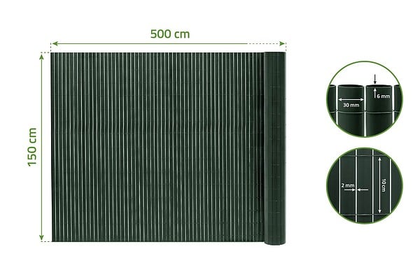 CASANOOV - Casanoov Canisse PVC VISO L.5 m x H.1,5 m Vert - large