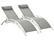 HABITAT ET JARDIN - Bain de soleil en aluminium "Beauty" - Phoenix - Gris - Lot de 2 - vignette