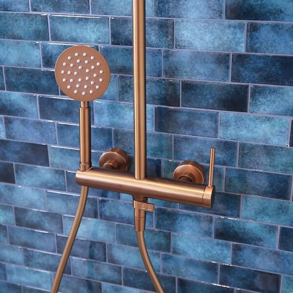 ESSEBAGNO - Lollipop II colonne de douche mécanique cuivre brossé 250 - large