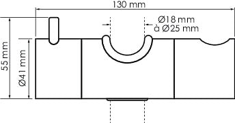 ONDEE - Support de barre de douche - Compatible : Ø 18, 19, 22, 25 mm - large
