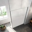 AICA SANITAIRE - Paroi de douche à l'italienne 100x200cm Modèle Brume, avec barre de fixation au plafond 203-320cm Paroi latérale fixe en 8mm verre de sécurité - vignette