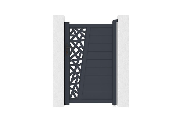 CASANOOV - Casanoov Portillon 1m CERVINA RUIVO H.160  cm aluminium gris + 2 Poteaux EIFEL 15x15  cm H.190 cm - large