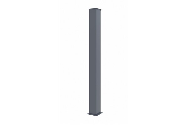 CASANOOV - Casanoov Portillon 1m CALANCIA H.160 cm lames persiennes aluminium gris + 2 Poteaux EIFEL 15x15 cm H.190 cm - large