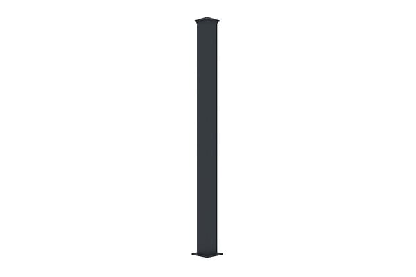 CASANOOV - Casanoov Portillon bois composite 1m ATHOS H.140 cm gris anthracite avec cadre aluminium + 2 poteaux EIFEL aluminium 10x10 cm - large