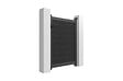 CASANOOV - Casanoov Portillon bois composite 1m ATHOS H.140 cm gris anthracite avec cadre aluminium + 2 poteaux EIFEL aluminium 10x10 cm - vignette