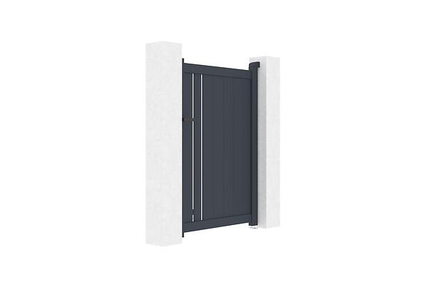 CASANOOV - Casanoov Portillon 1m GIONA H.1,4 m + 2 poteaux EIFEL H.166  cm Gris - large