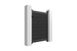 CASANOOV - Casanoov Portillon bois composite 1m ATHOS H.140 cm gris anthracite avec cadre aluminium + 2 poteaux EIFEL aluminium 15x15 cm - vignette