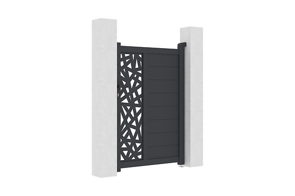 CASANOOV - Casanoov Portillon 1m RUIVO H.140  cm + 2 Poteaux H.166  cm aluminium gris - large