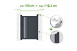 CASANOOV - Casanoov Portillon ajustable en largeur 1m GIONA H.140  cm alu gris - vignette
