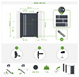 CASANOOV - Casanoov Portillon ajustable en largeur 1m GIONA H.140  cm alu gris - vignette