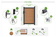 CASANOOV - Casanoov Portillon bois composite 1m ATHOS H.160 cm teck avec cadre aluminium + 2 poteaux EIFEL aluminium 15x15 cm - vignette