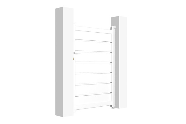 CASANOOV - Casanoov Portillon 1m VOGEL H.140  cm + 2 Poteaux H.166  cm aluminium blanc - large