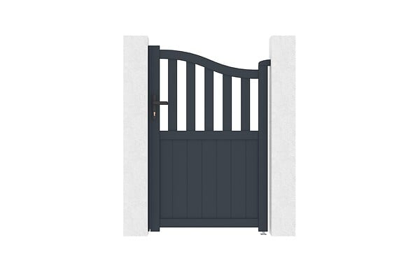 CASANOOV - Casanoov Portillon 1m MEIJE H.160  cm gris + 2 poteaux EIFEL 15x15  cm H.190  cm gris - large