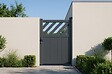CASANOOV - Casanoov Portillon aluminium gris 1m HELMIS H.140 cm + Poteau EIFEL 15x15 cm aluminium H.166 cm - vignette