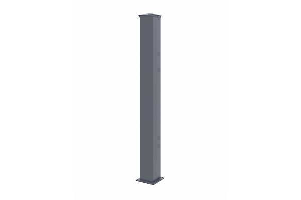 CASANOOV - Casanoov Portillon aluminium gris 1m HELMIS H.140 cm + Poteau EIFEL 15x15 cm aluminium H.166 cm - large