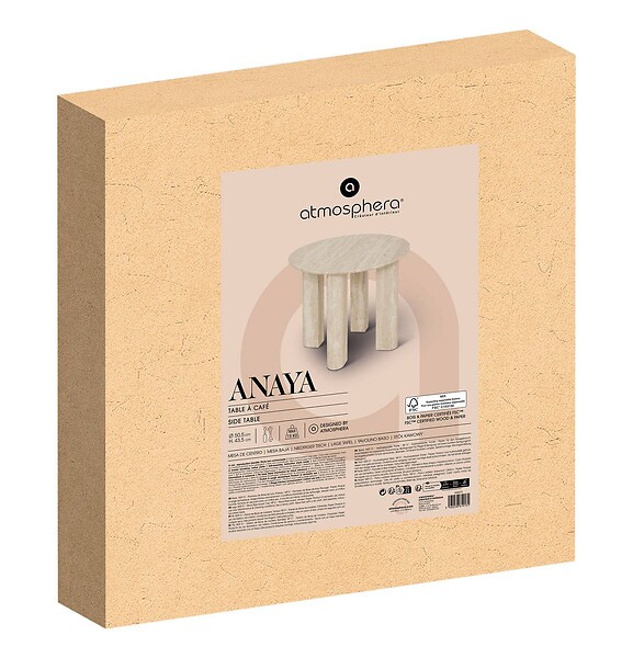 ATMOSPHERA - Table d'appoint Anaya beige 50,5x50,5cm - large