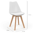 ID MARKET - Lot de 6 chaises scandinaves SARA mix color pastel rose x2, gris clair x2 et blanc x2 - vignette