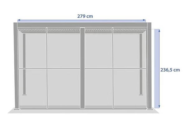 HESPERIDE - Portes pour pergola Evora grand modèle 3m argile - large