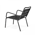OVIALA - Fauteuil relax et repose pied en métal anthracite - Palavas - vignette