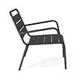OVIALA - Fauteuil relax et repose pied en métal anthracite - Palavas - vignette