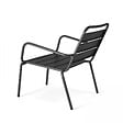 OVIALA - Lot de 2 fauteuils relax avec repose-pieds en métal gris - Palavas - vignette
