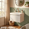 NATUREL - Meuble de salle de bain suspendu 60 x 48 cm avec vasque, blanc brillant, Verona (VERONA60WH) - vignette