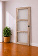 GD MENUISERIES - Porte Coulissante bois Frake Vitrée H204 x L83 cm, serrure condamnation - vignette