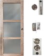 GD MENUISERIES - Porte Coulissante bois Frake Vitrée H204 x L83 cm, serrure condamnation - vignette