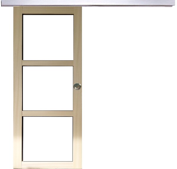 GD MENUISERIES - Porte Coulissante bois Ayous Vitrage transparent H204 x L83 cm, Rail Alu, Coquilles - large
