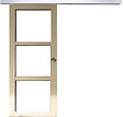 GD MENUISERIES - Porte Coulissante bois Ayous Vitrage transparent H204 x L83 cm, Rail Alu, Coquilles - vignette