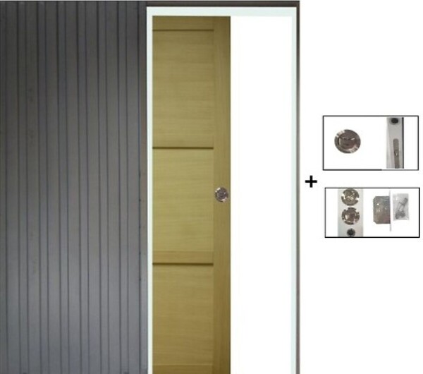 GD MENUISERIES - Porte Coulissante bois Ayous 3 Panneaux H204 x L73 cm, Galandage - large