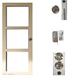 GD MENUISERIES - Porte Coulissante bois Ayous Vitrage transparent H204 x L73 cm, serrure condamnation - vignette