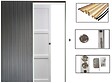 GD MENUISERIES - Porte Coulissante Korya Blanc 3 panneaux H204 x L83 cm, Galandage, kit de finition - vignette