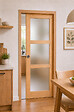 GD MENUISERIES - Porte Coulissante bois Ayous Vitrée H204 x L83 cm, Galandage, kit finition - vignette