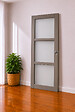 GD MENUISERIES - Porte Coulissante Gris Taupe RAL 7006 Vitrée H204 x L83 cm, serrure condamnation - vignette