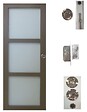 GD MENUISERIES - Porte Coulissante Gris Taupe RAL 7006 Vitrée H204 x L83 cm, serrure condamnation - vignette