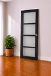 GD MENUISERIES - Porte Coulissante Telia Noir Vitrée H204 x L73 cm, serrure condamnation - vignette