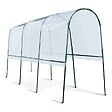 ID MARKET - Serre à tomates de jardin 400 x 120 x 170 cm avec bâche transparente + arceaux en acier - vignette